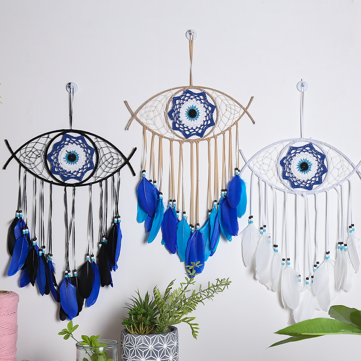 Decorative evil eyes dream catcher feather hand-woven crafts dream catcher pendant cross-border hot sale dream catcher