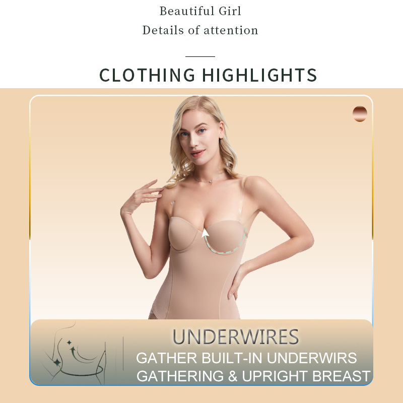 Cross-border Body Shaping Clothes Seamless Lace One-piece Body-suit Postpartum Hip-lifting Abdominal Belt Bra Bra Braceless Bracelet