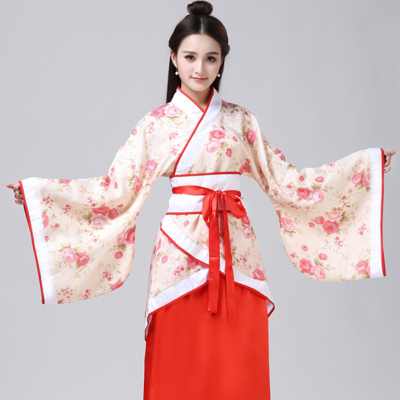 漢服女古裝服裝仙女唐朝公主貴妃曲裾襦裙改良成人禮中國風演出服