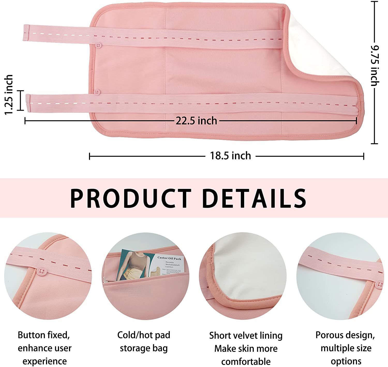 Castor Oil Bag Reusable Essential Oil Care Aid Bag Soft Wool Sleep Self-Conditioning Aid