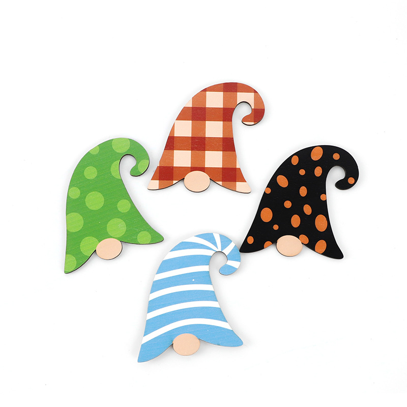 Cross-border New Christmas Wooden Decorations Creative Home Wooden Ornaments Cartoon DIY Small Wood Piece Crafts