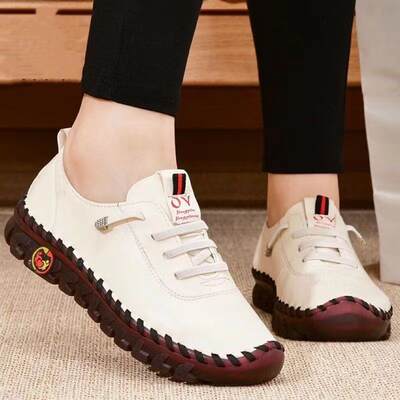 In stock handmade stitching plus size Amazon cross-border student shoes female independent stand Flat mother single shoes casual shoes