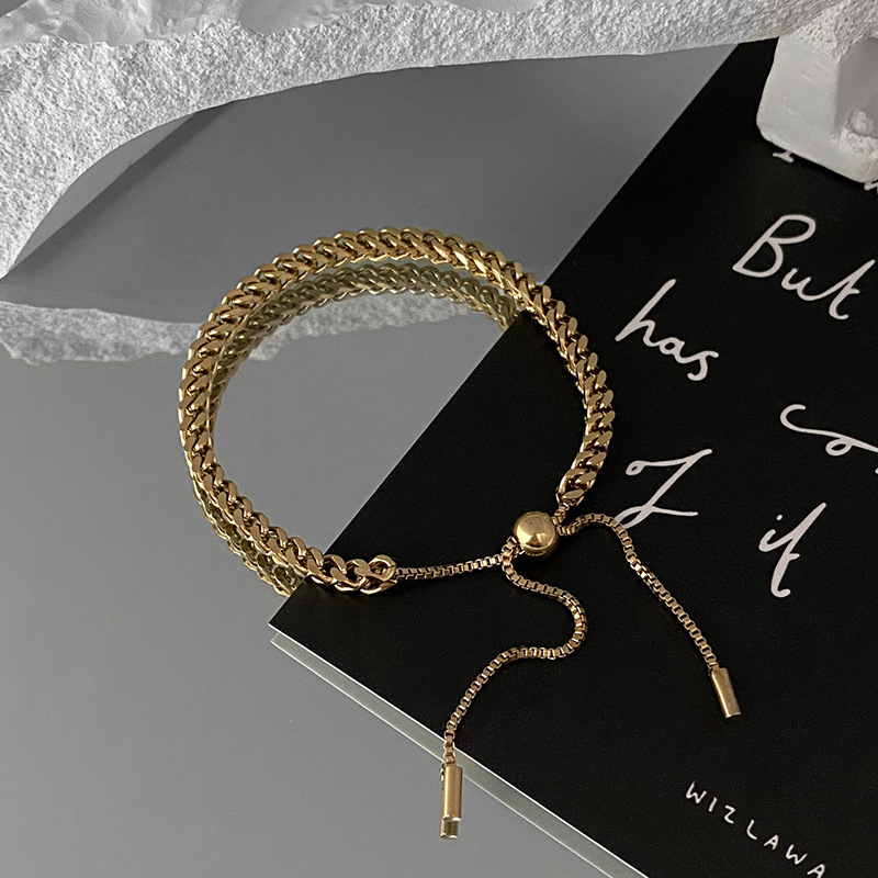 2022 new Korean version of Mori titanium steel woven pull bracelet women's adjustable non-fading bracelet chain wholesale