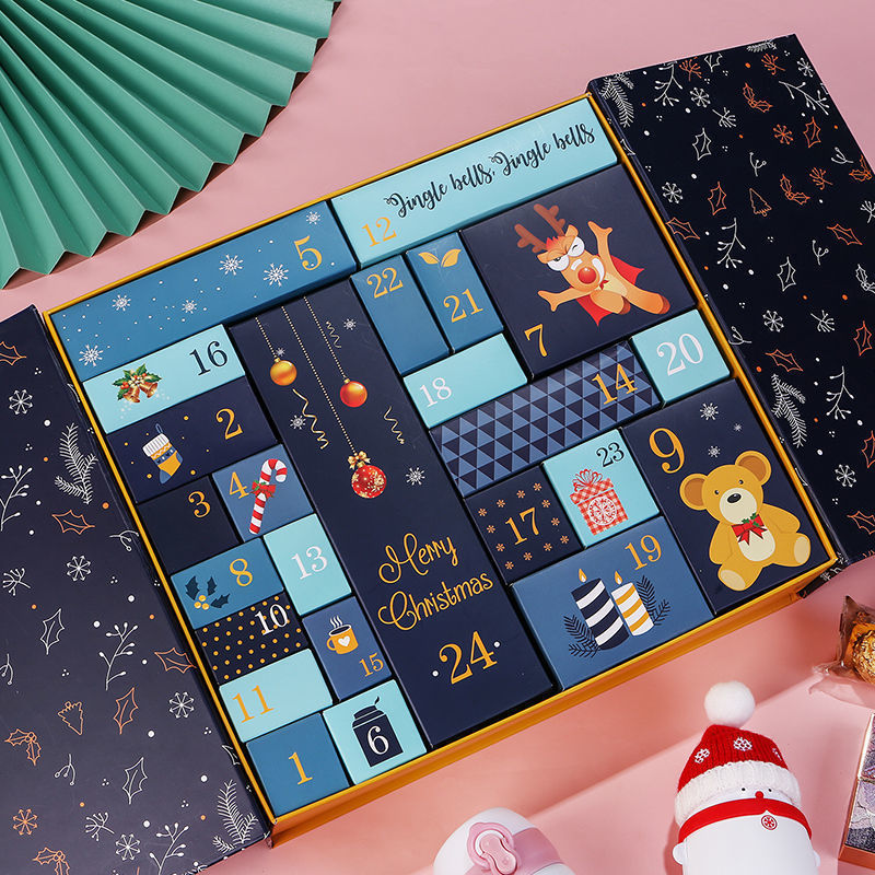 Cross-border Christmas Countdown Calendar Blind Box 2024 New Christmas Eve Gift Box Small Gift Box Empty Box