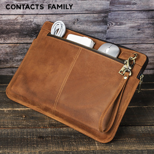 Suitable for new macbookpro14 protective case genuine leather apple laptop cowhide liner bag wholesale
