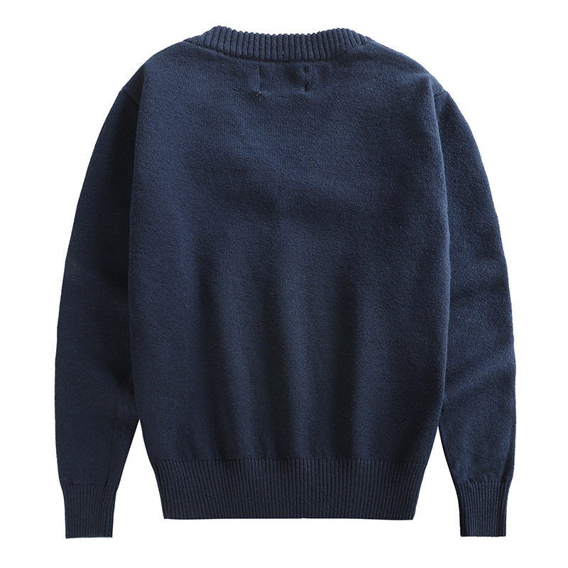 Korean version of solid color girls pullover long sleeve children's sweater parent children's knitted bottoming shirt boys wholesale