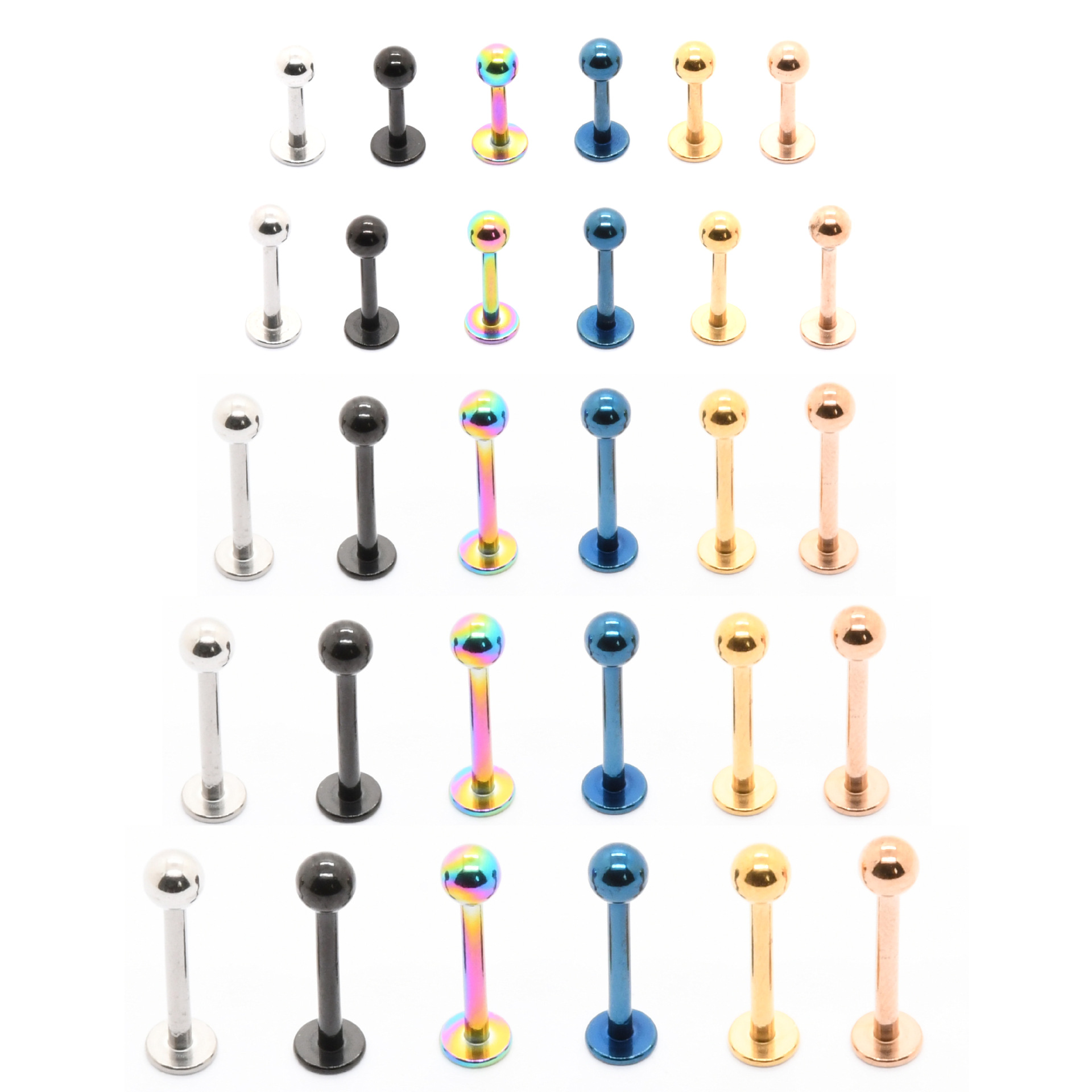 Wholesale stainless steel spherical straight nose nail tongue nail lip nail multi-specification small ear studs body piercing jewelry recommend