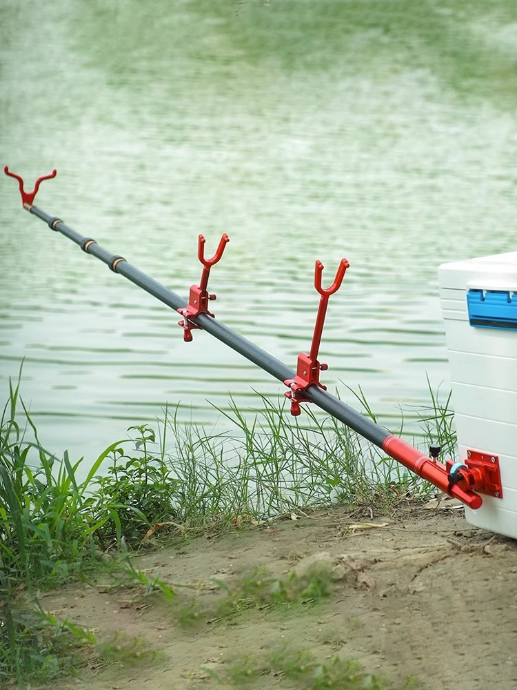 Large object rod bracket lock Rod fishing rod anti-drag rod rear hanging anti-drop bracket large object battery rear hanging fishing gear