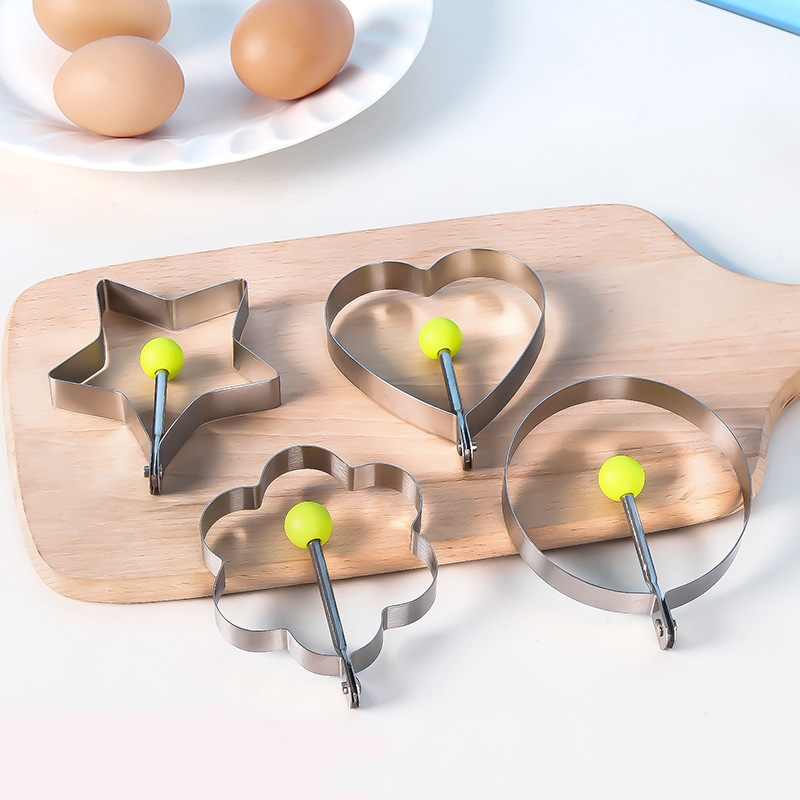Stainless Steel Fried Egg Mold Artifact Fried Egg DIY Model Fried Egg Heart-shaped Poached Egg Rice Ball Grinding Set