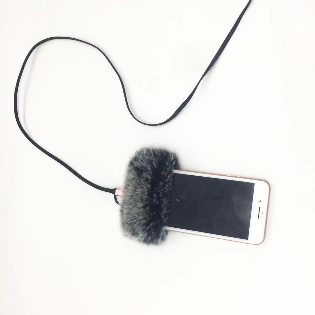 Suitable for Apple OPPO Xiaomi mobile phone windproof fur cover universal anti-spray fur cover mobile phone outdoor recording anti-noise