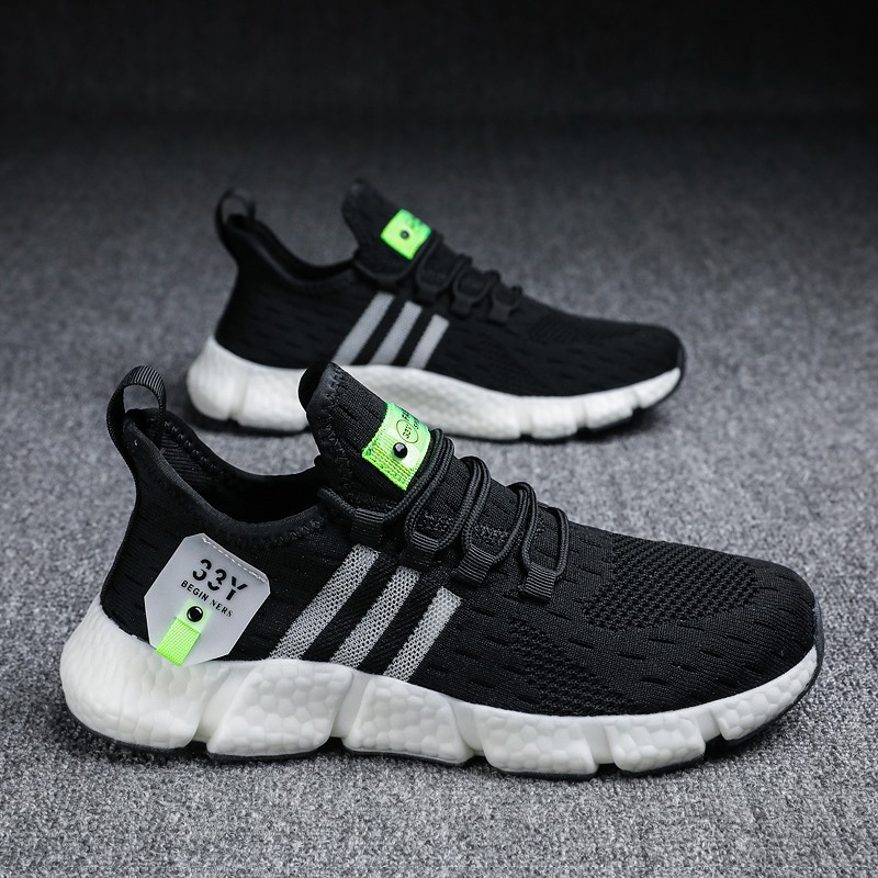 2023 Summer Breathable men's Running Shoes Trendy Shoes Korean Style Casual men's Mesh Breathable Fly Woven Large Size Sneakers