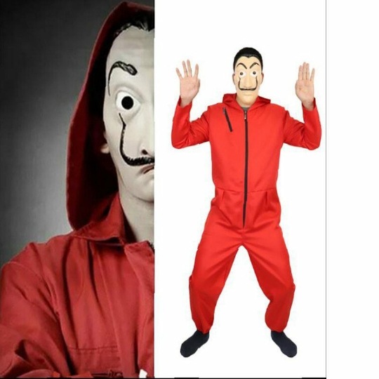 Paper Money House Halloween Costumes cosplay Dali Len Adult Children cosplay Clown Mask Halloween