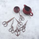 Crane scissors stainless steel gold-plated crane-shaped scissors retro cross-stitch thread scissors tea ceremony tea bag small scissors set