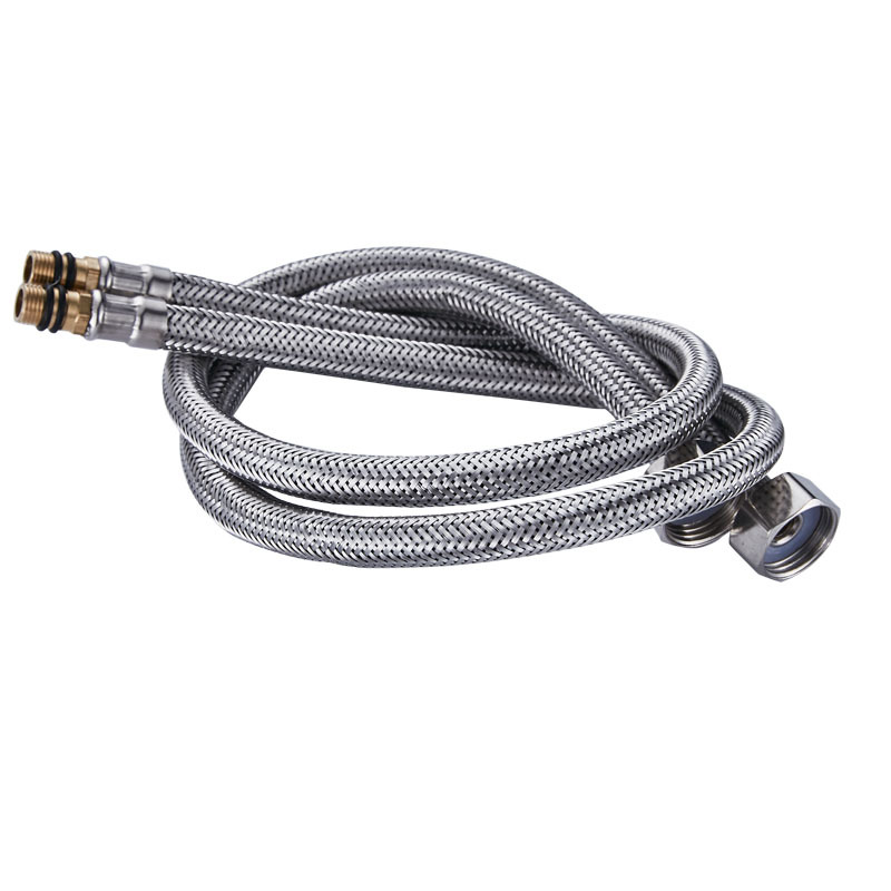Stainless steel explosion-proof faucet water inlet pipe universal 4 bellows thickened single head pipe bathroom accessories wholesale