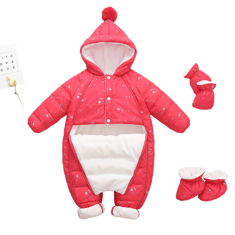 Baby Baby Down Jacket Jumpsuit Class a 90 White Duck Down Baby Climbing Clothes Thickened Newborn Holding Clothes for Going Out