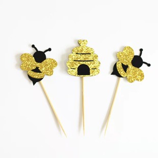 Baby Baby Baby Bee Cake Decoration Mother Party Baking Plug-in Cross Border Bee Theme Cake Card