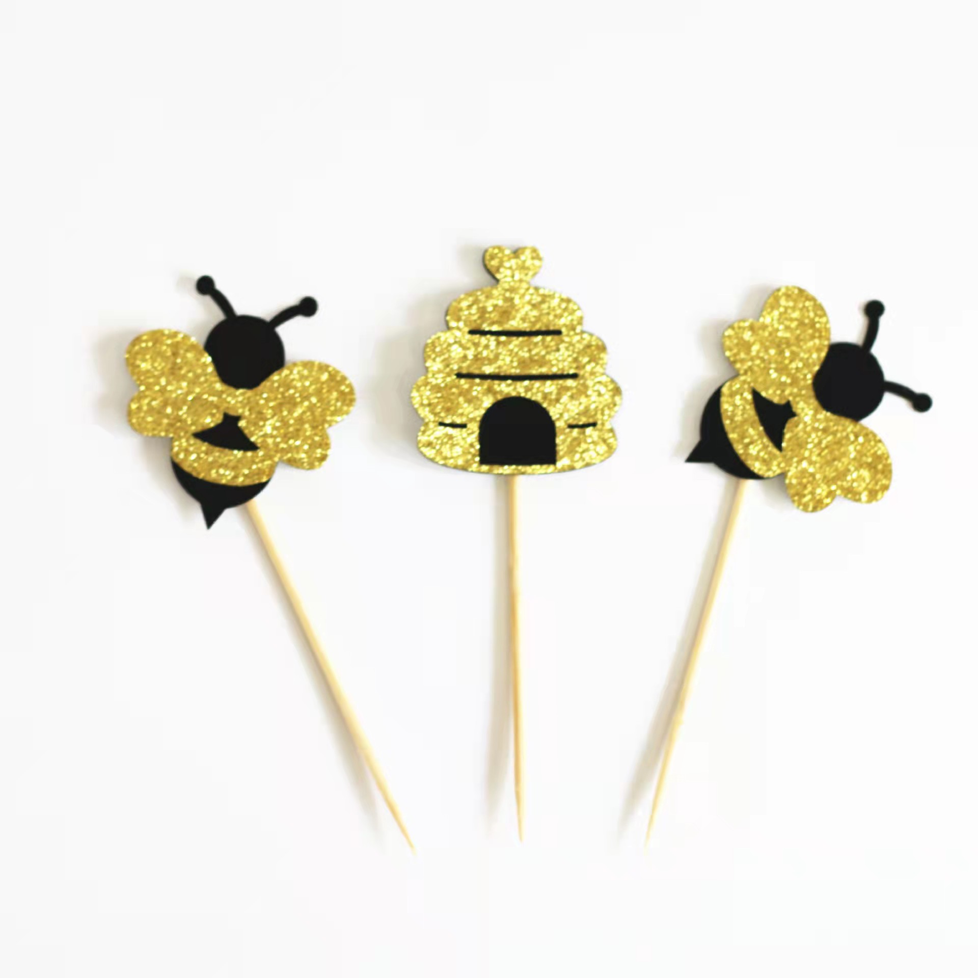 Baby Baby Baby Bee Cake Decoration Mother Party Baking Plug-in Cross Border Bee Theme Cake Card