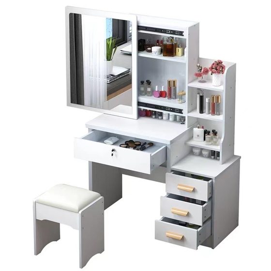 Dresser Cabinet Integrated Bedroom Small Makeup Table Push-pull Mirror Foreign Trade Cross-border Dresser Modern Simple