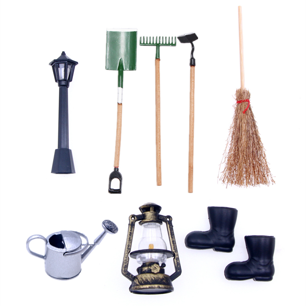 Dollhose doll house garden farm tools OB11 working tools model BJD mini hoe shovel rake
