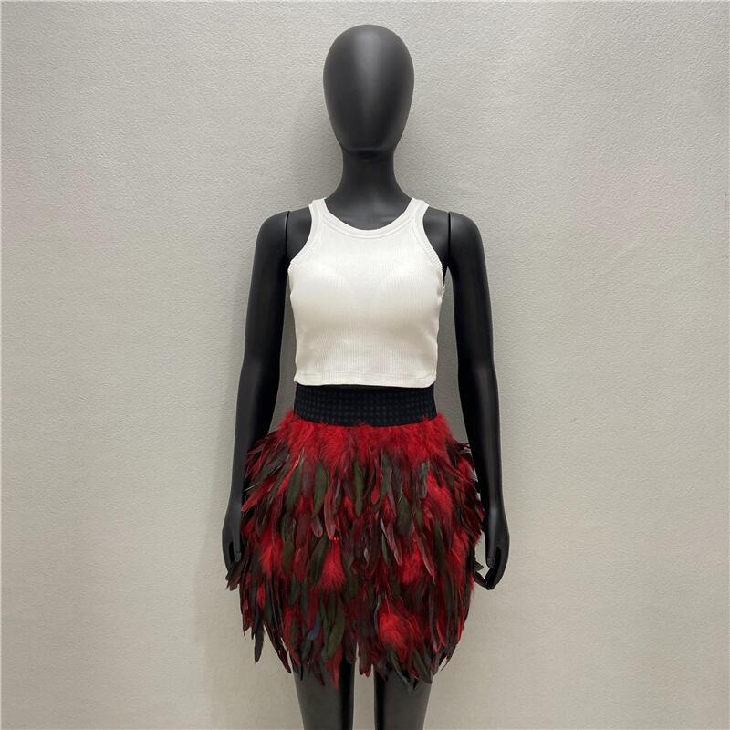 Amazon feather skirt cross-border hot 10 color masquerade skirt European and American women's fashion skirt