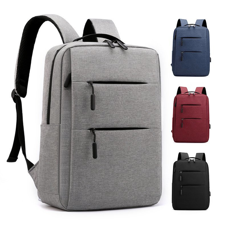 Cross-border Business Backpack Men's Bag Large Capacity Lightweight Backpack Solid Color Lackable Breathable Computer Bag Printable LOGO
