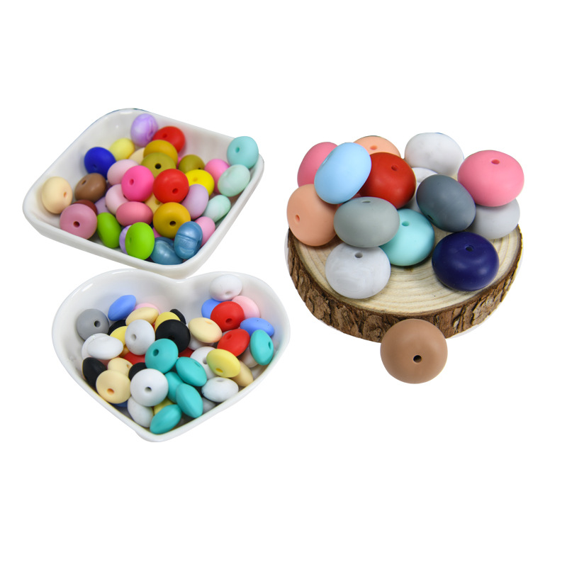 Amazon silicone beads 14mm abacus beads food grade silicone jewelry treasure gum loose beads manufacturers wholesale