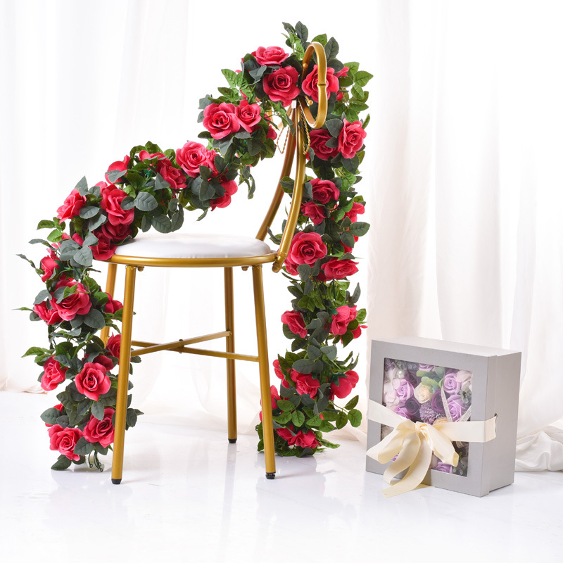16 rose vine artificial flower Vine air conditioning water pipe home decoration fake rose vine
