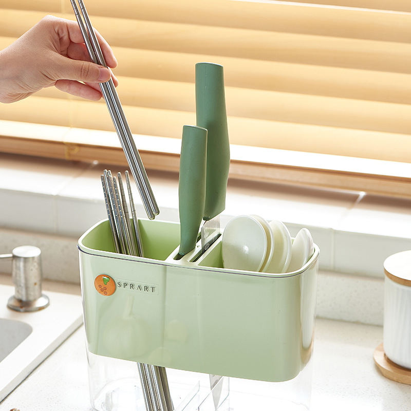 ins Creative Multifunctional Drying Chopsticks Cage Kitchen Nordic Style Morandi Color Chopsticks Tableware Knife and Fork Storage Tube