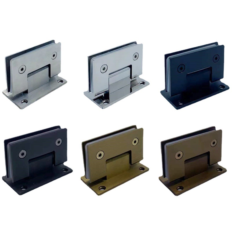 Glass door bathroom clip 90 degree 304 matte black yellow Titanium Rose Black titanium 180 degree shower room bathroom clip hinge