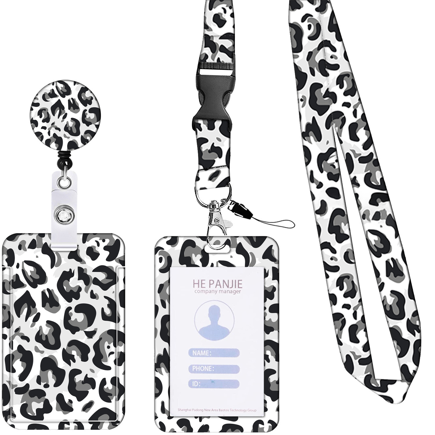 Amazon AMAZON cross-border best-selling vertical double-sided printing card holder ID card holder lanyard