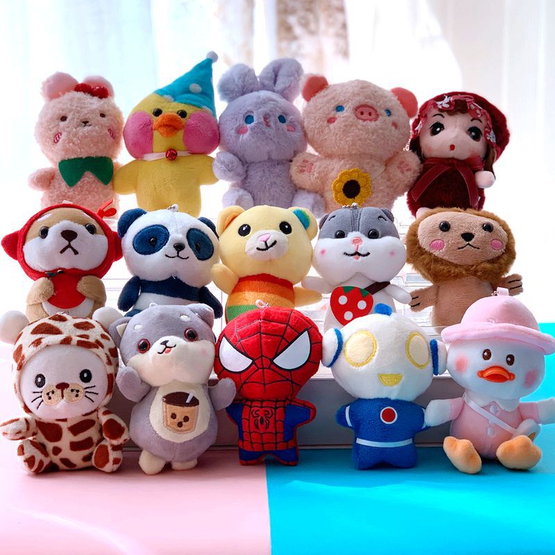 Cute Cute 4-inch Cartoon Plush Keychain Bag Pendant Small Doll Wedding Gift