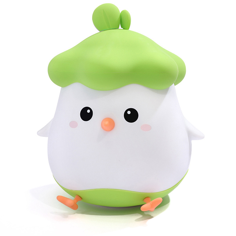 Food Small Silicone Night Light Bedroom Charging Bedside Lamp with Sleep Clap Light Children's Creative Night Light Table Lamp Eye Protection