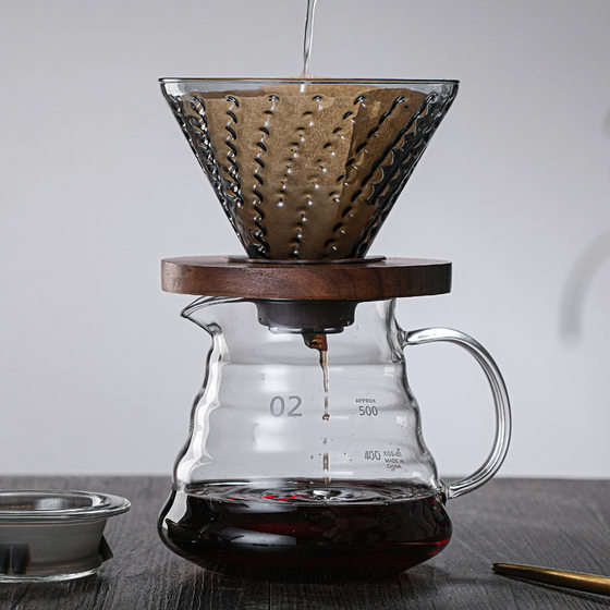 Wholesale household heat-resistant glass coffee sharing pot hand coffee pot suit mocha cloud coffee pot appliance
