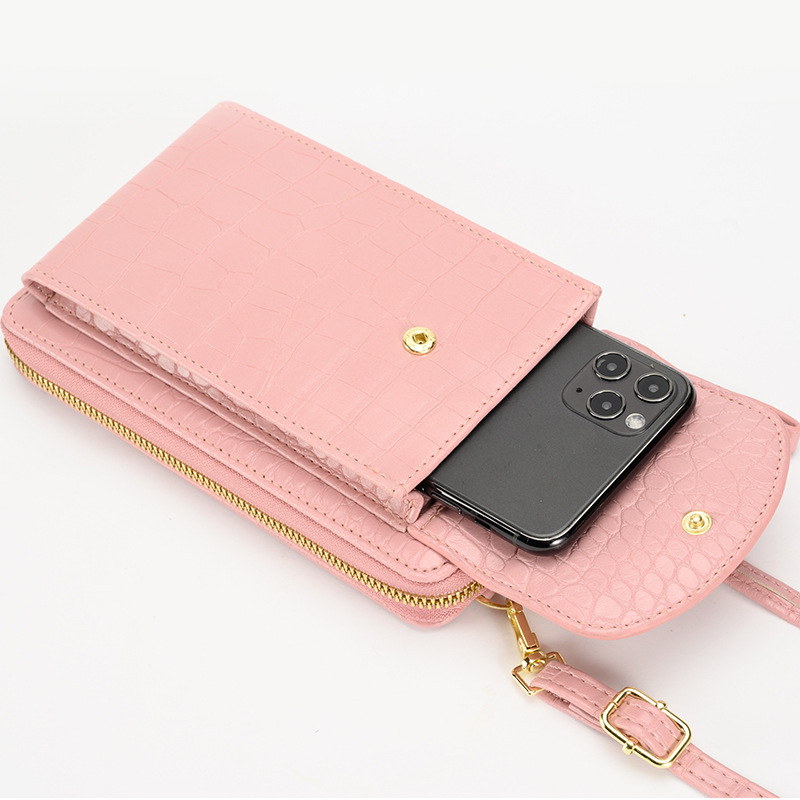 2023 New Fashionable Mobile Phone Bag Korean Style Fashionable Large Capacity Double Layer Wallet Multi-function Women Crossbody Bag