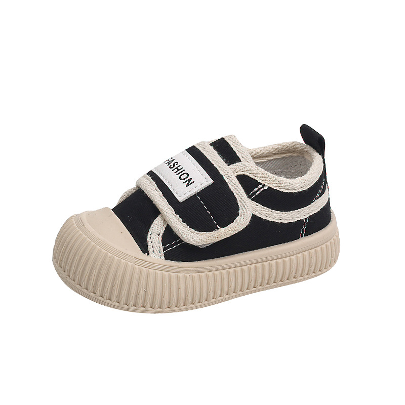 2023 spring and autumn children's canvas shoes boys' casual shoes shell head girls' biscuit shoes soft bottom baby shoes