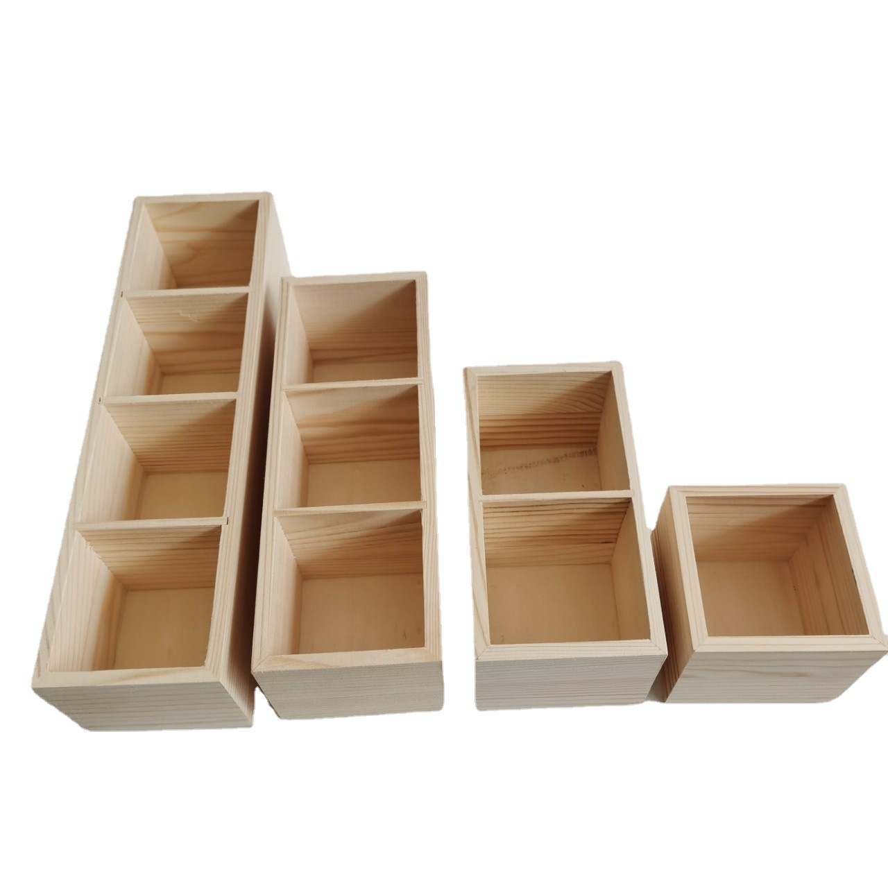 Mark pen storage box wooden box wooden pen holder watercolor brush desktop finishing box multi-grid combination factory direct