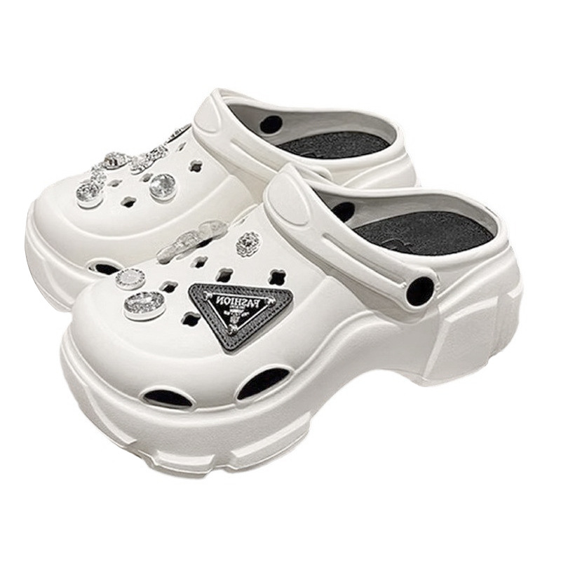 Beach platform hole shoes women's outdoor wear summer new DIY Internet celebrity increased non-slip platform closed toe sandals