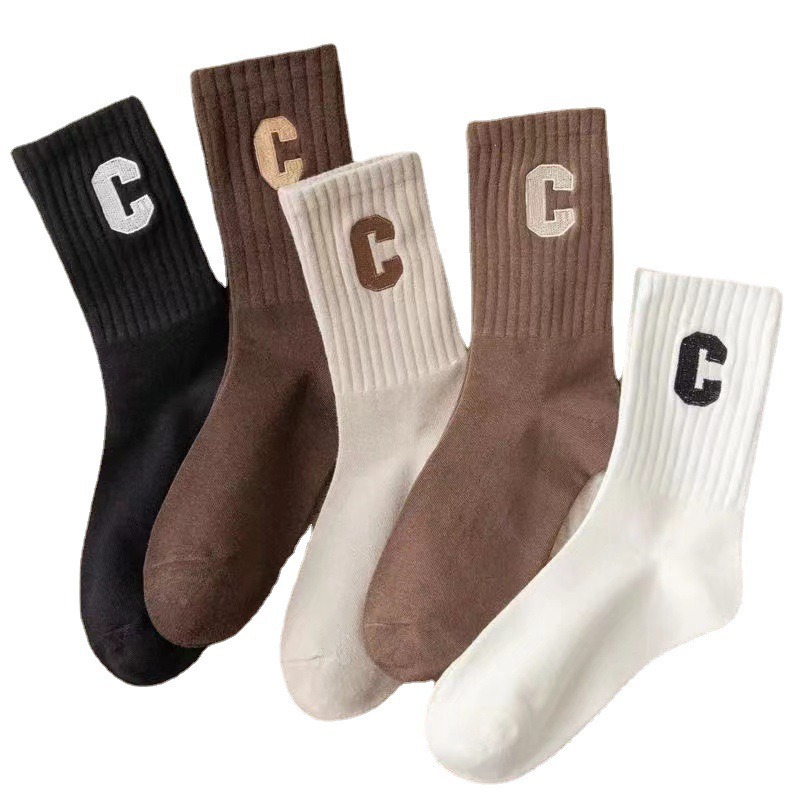 Autumn and winter socks children summer socks C letters cotton socks high pile socks Zhuji stocking sports socks manufacturers wholesale