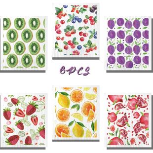 Foreign trade kitchen German wood pulp cotton dishwashing cloth thickened absorbent scouring cloth decontamination cleaning cloth in stock wholesale
