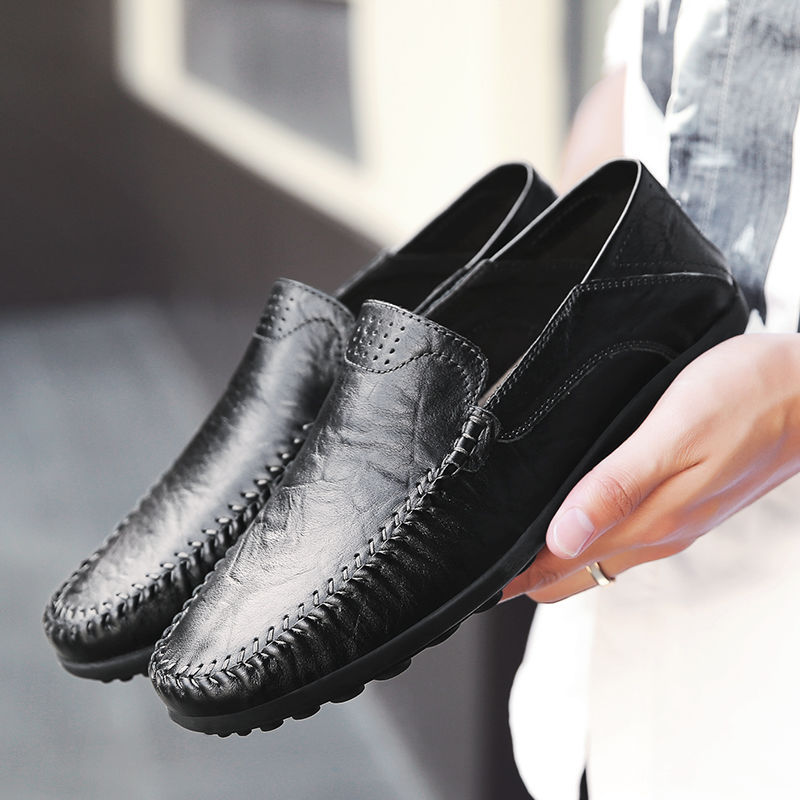 Men's Leather Shoes Autumn New Casual Leather Shoes Men's British Business Leather Shoes Korean Fashionable Youth Shoes Driving Shoes