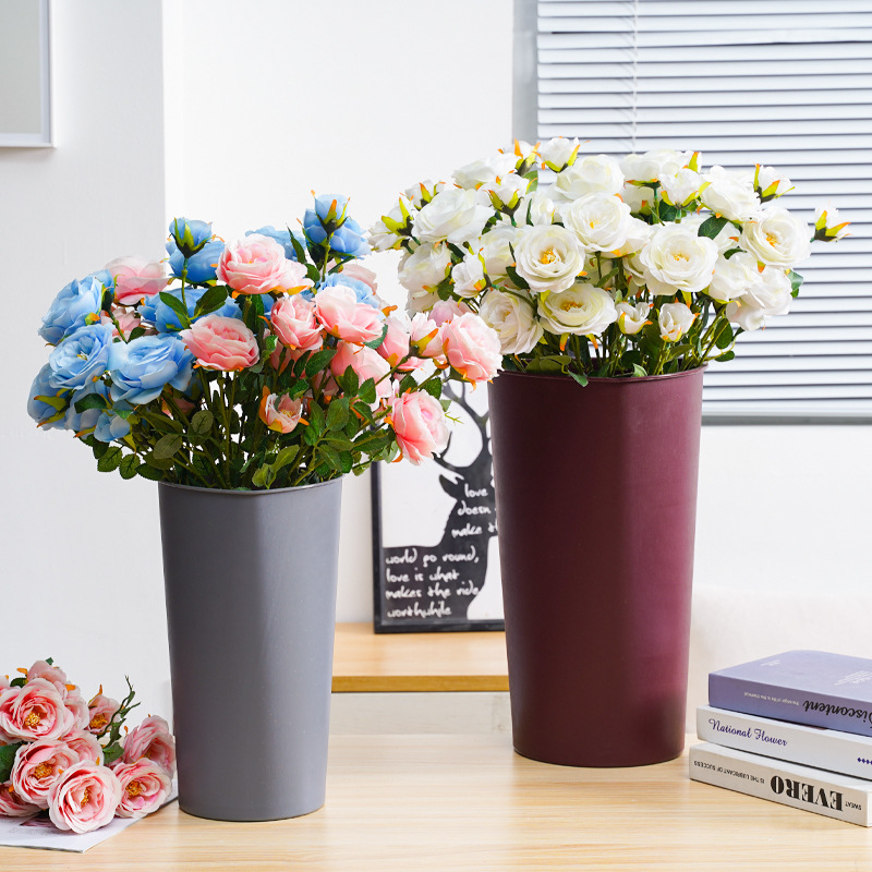 Awakening Flower Bucket Floral Supplies Flower Bucket Household Plastic Fresh Triangle Flower Bucket Flower Bucket Factory Wholesale