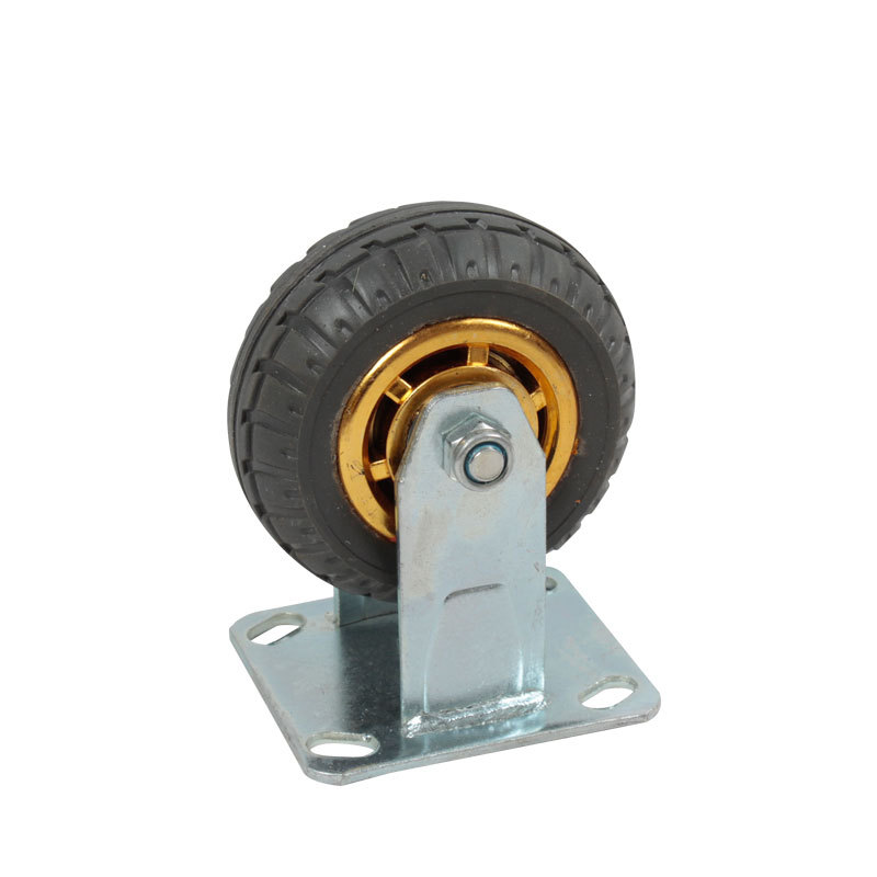 Silent beacon wheel rubber wheel gold rubber wheel brake universal wheel 6 inch 5 inch flatbed trolley small trailer wheel