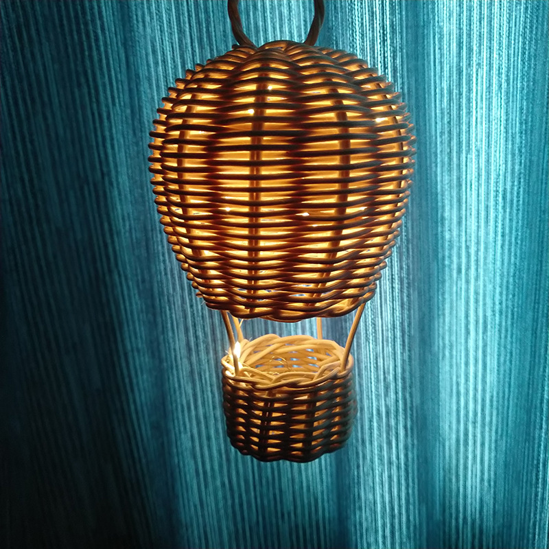 ins handmade rattan hot air balloon decoration children's room layout pendant home decoration wall hanging baby photography props