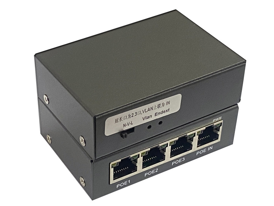 Iron Shell POE repeater one minute three passive standard POE switch VLAN relay extension separator monitoring