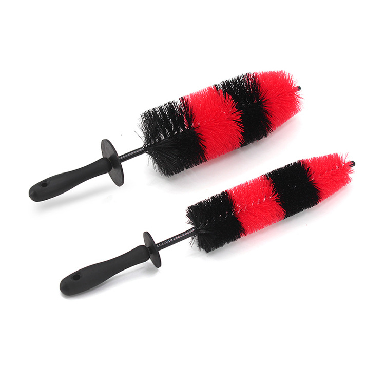 Car wheel hub cleaning brush red and black two-color wheel hub steel ring brush cleaning brush car washing brush car cleaning supplies
