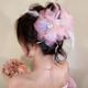 Pink Flower Feather Clamp