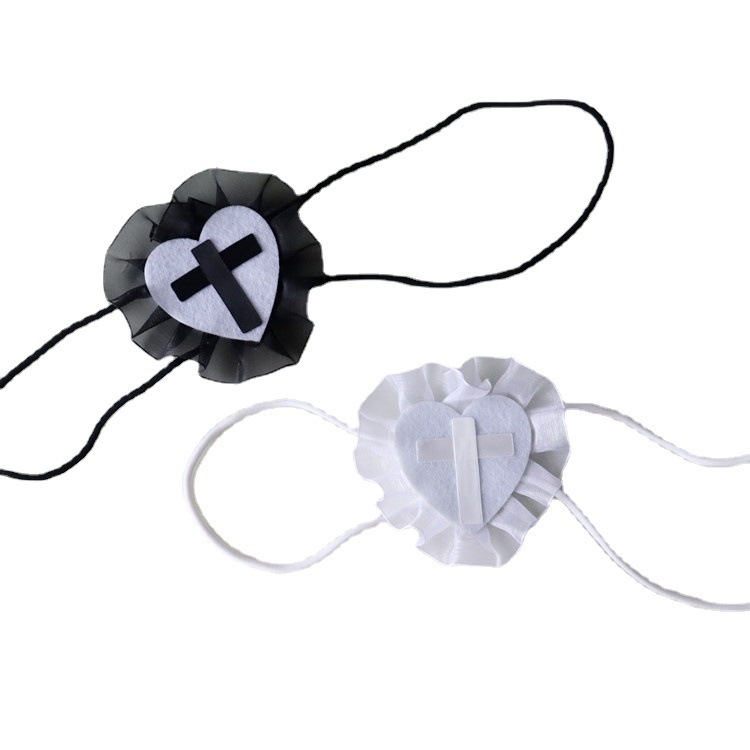 Middle Two Cross Blindfold Subculture Cute Disease Cute Hand-made Jewelry Homestead Thunder Water Pink Purple