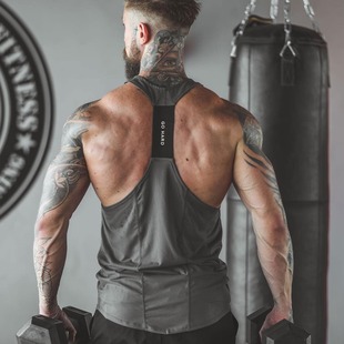 Muscle fitness men's brothers summer sports leisure elastic quick-drying blank light board logo-free stitching vest AliExpress