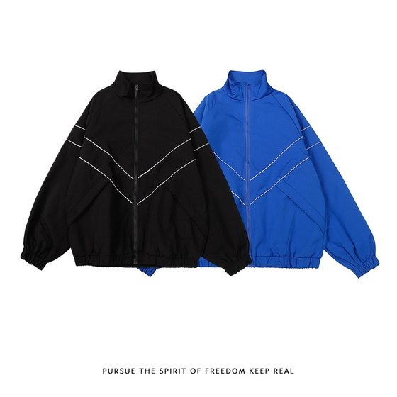 Factory Direct Retro Simple Collar Klein Blue Jacket Men's Trendy Brand Street Loose Couple Jacket