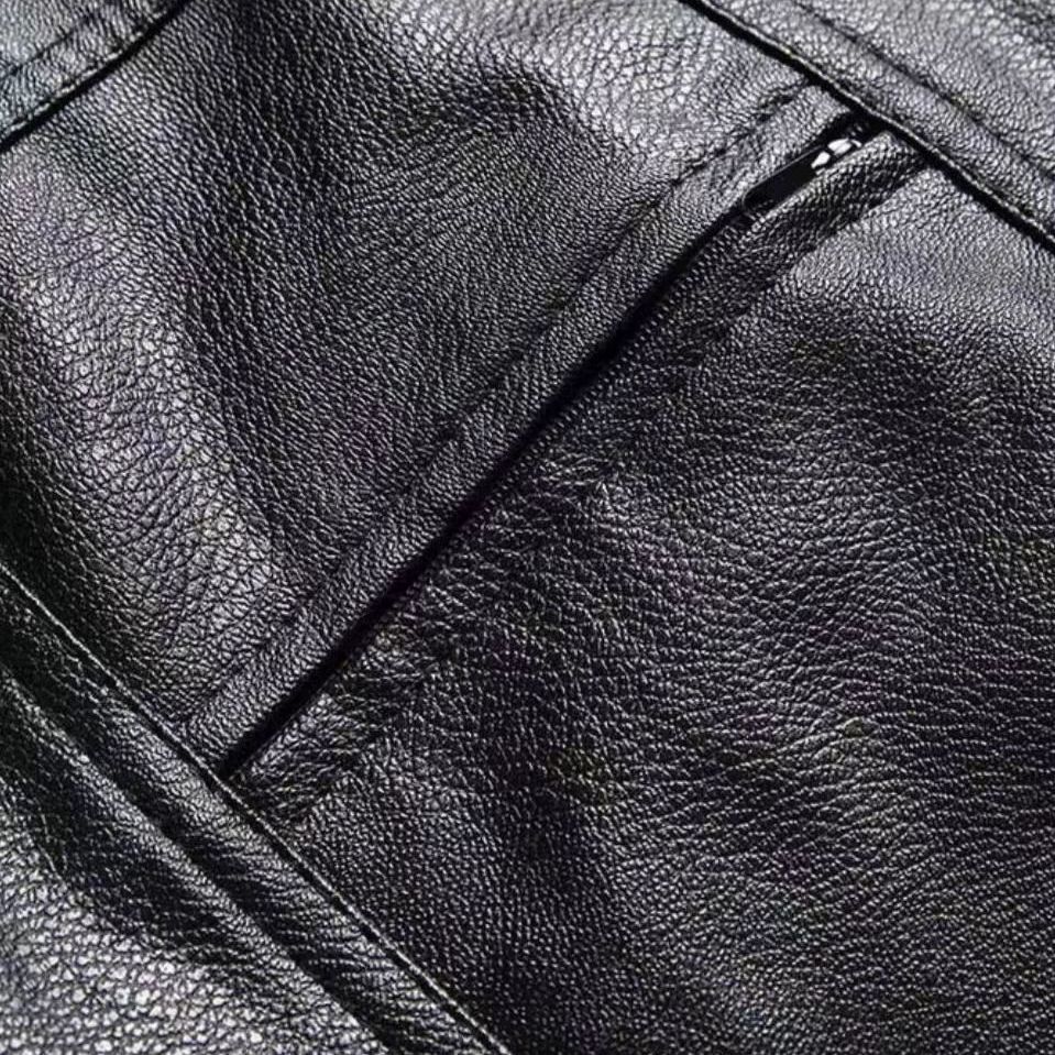 Autumn and Winter Middle-aged and Elderly Leather Vest Men's Warm Vest Fleece-lined Thickened Ma Jacket Loose Large-size Waistcoat for Dad